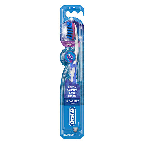 Oral-B 3D White Luxe Pro Flex Manual Toothbrush Medium Bristles, 1 Ea